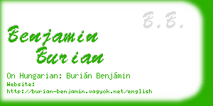benjamin burian business card